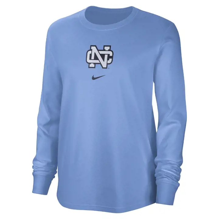NORTH CAROLINA TAR HEELS NCAA FEMME COL ROND MANCHES LONGUES VINTAGE 23 BLEU