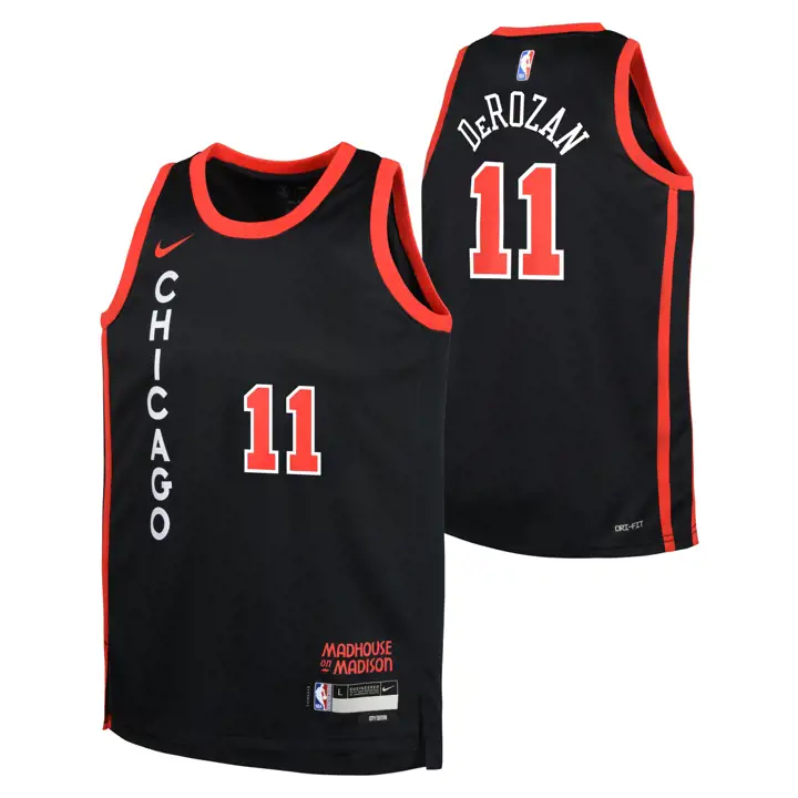 Maillot Swingman Youth City Edition NBA des Bulls 23 Derozan NOIR