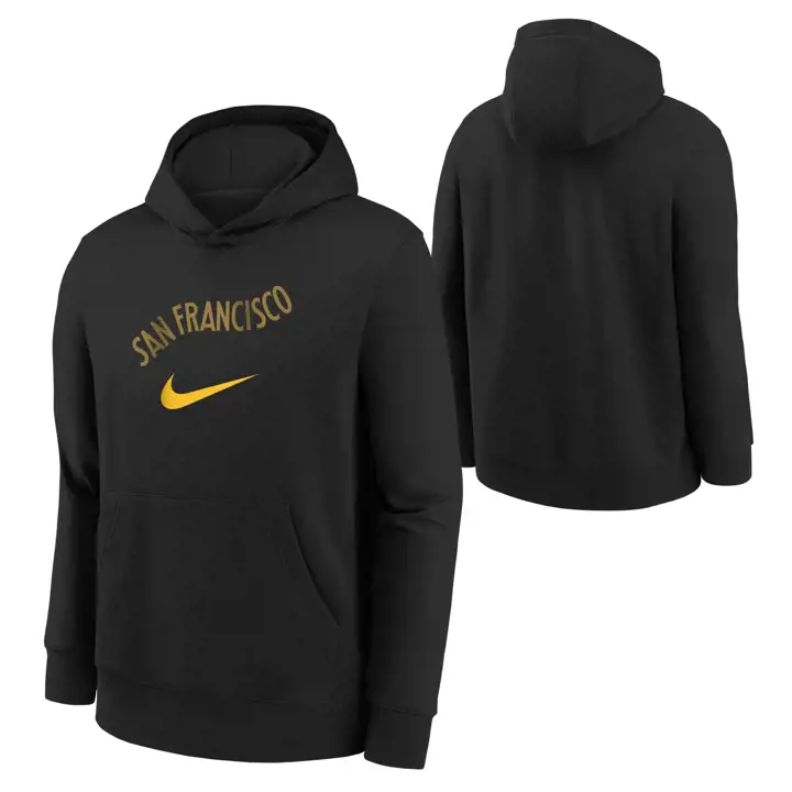 WARRIORS NBA Sweat à Capuche Club en Molleton Jeune Édition Ville 23 NOIR