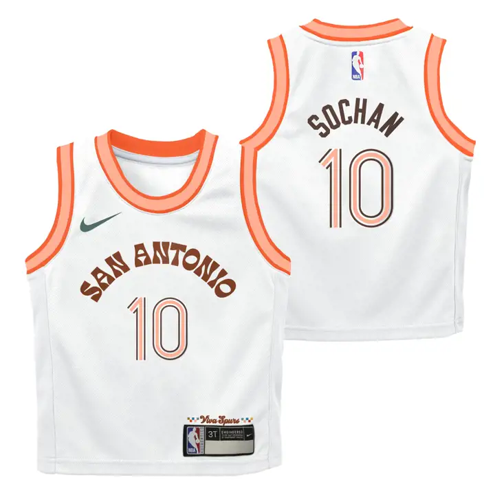 Maillot Swingman NBA Enfant Spurs City Edition 23 Sochan BLANC