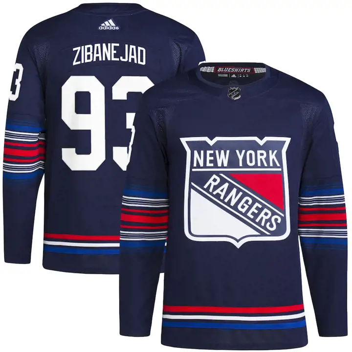 Maillot authentique Primegreen NHL des Rangers de New York – Joueur Mika Zibanejad