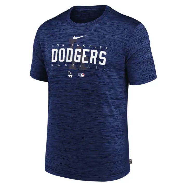 T-shirt bleu de baseball MLB Velocity Dugout des Dodgers de Los Angeles