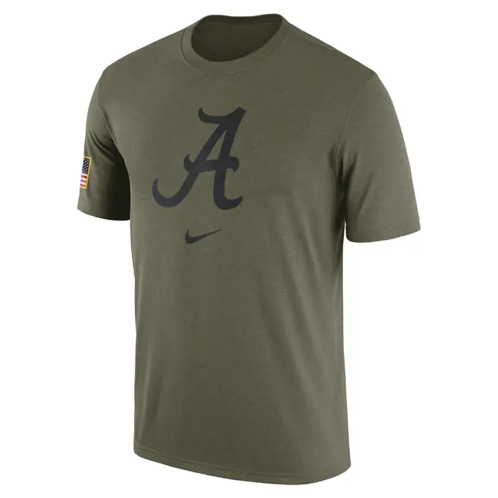 T-SHIRT MILITAIRE ALABAMA CRIMSON TIDE NCAA MANCHES COURTES 23 OLV/BLK