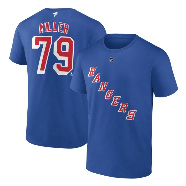 T-shirt KAndre Miller Authentique Empilable N&N des Rangers de New York LNH BLEU