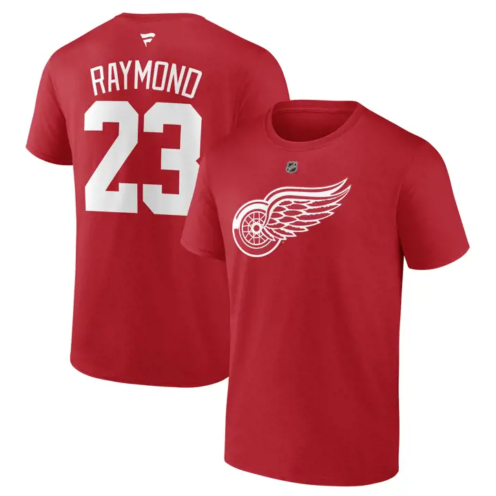 T-shirt N&N authentique Red Wings NHL Lucas Raymond ROUGE