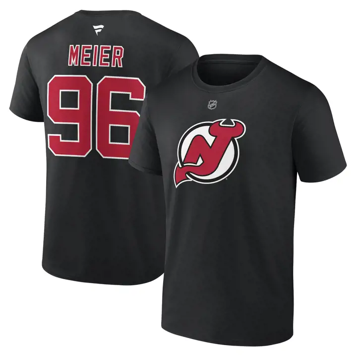 T-Shirt Authentic NHL Devils Stack N&N Timo Meier Noir