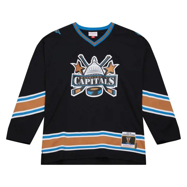 Maillot Replica Ligne Bleue M&N des Capitals de la LNH Alexander Ovechkin