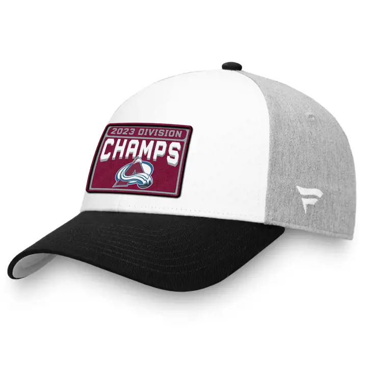 Colorado Avalanche 23 NHL LR Champions de Division Adj BLANC