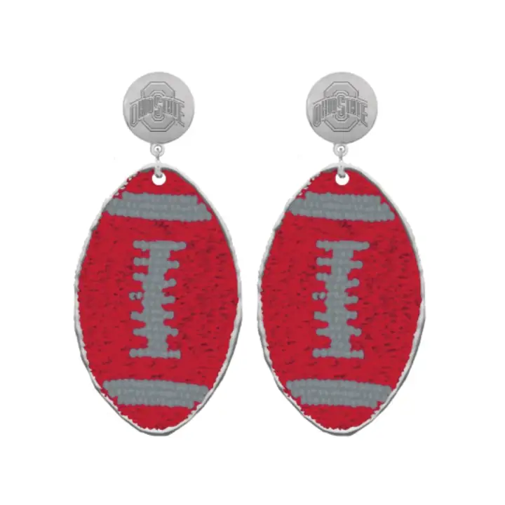 Boucles d'oreilles football perlées Ohio State Buckeyes Touchback