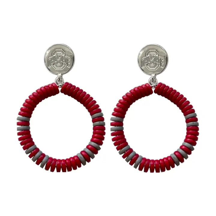 Boucles d'oreilles créoles fines Raya Ohio State Buckeyes
