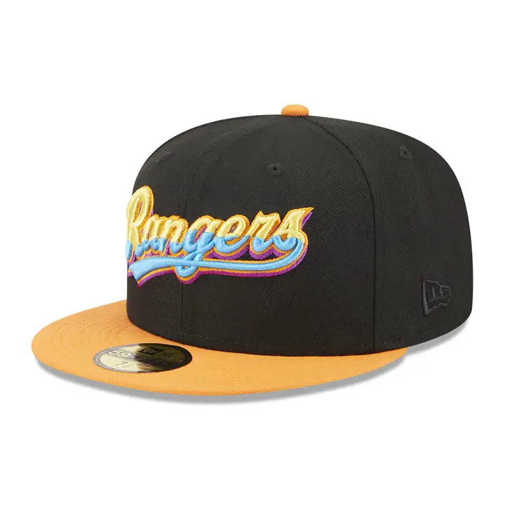 Texas Rangers MLB Water War 59FIFTY BLK/ORG/YEL