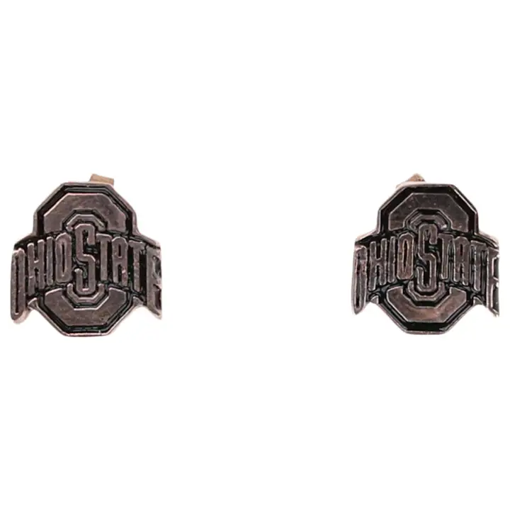 Boucles d'oreilles clous Ohio State Buckeyes en or rose