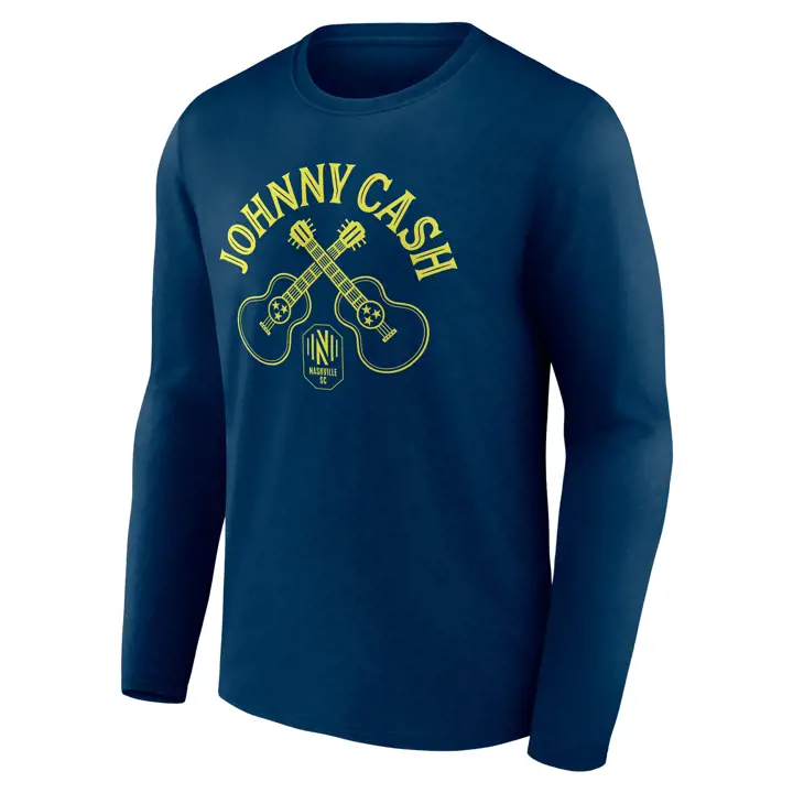 T-shirt à manches longues Nashville SC MLS Nash X Cash marine Guitares