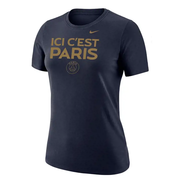 T-shirt Paris Saint-Germain Club Équipe Femme Manches Courtes marine