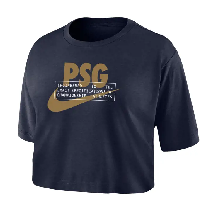 T-shirt court femme Paris Saint-Germain Club Team bleu marine