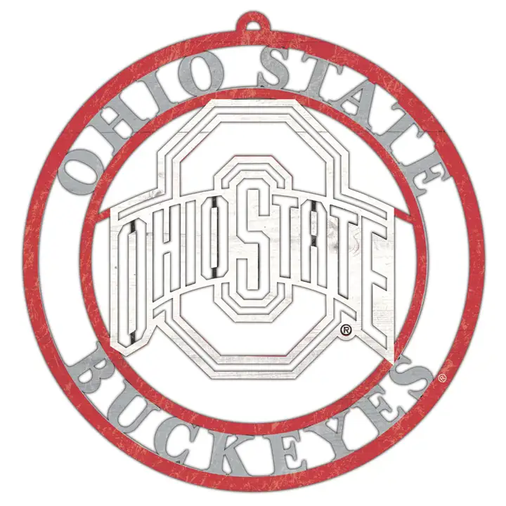 Cercle découpé logo couleur d'équipe Ohio State Buckeyes AST