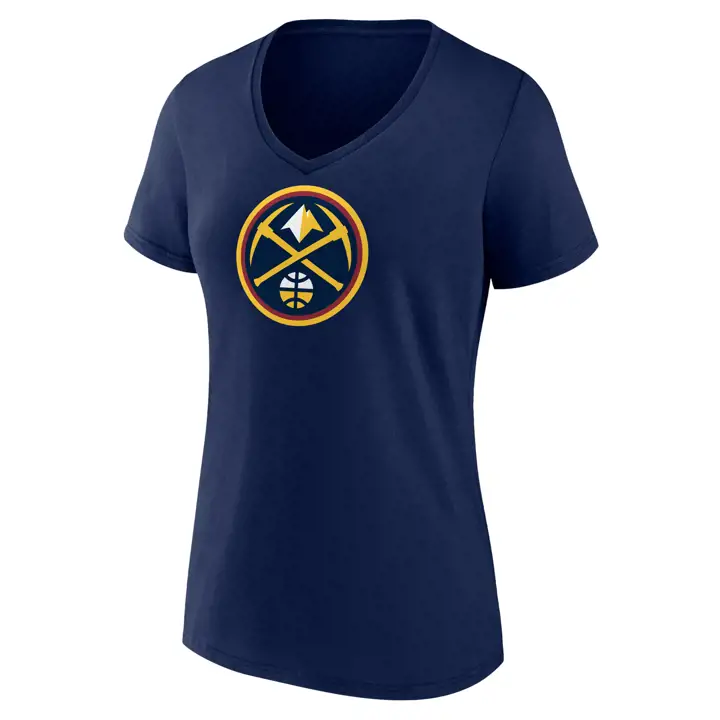 T-shirt en coton à logo Denver Nuggets NBA pour femme - Manches courtes - Bleu