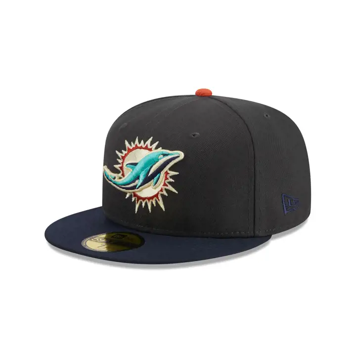 Miami Dolphins NFL Bord de Mer Coucher de soleil 59FIFTY Anthracite/Bleu Marine