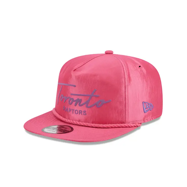 Casquette de golf à visière plate Toronto Raptors NBA, écriture néon, rose/rose/vert