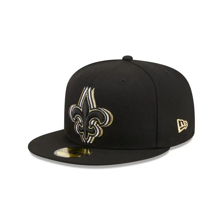 CASQUETTE AJUSTÉE 59FIFTY NFL NEW ORLEANS SAINTS TRIPLE OUTLINE NOIRE