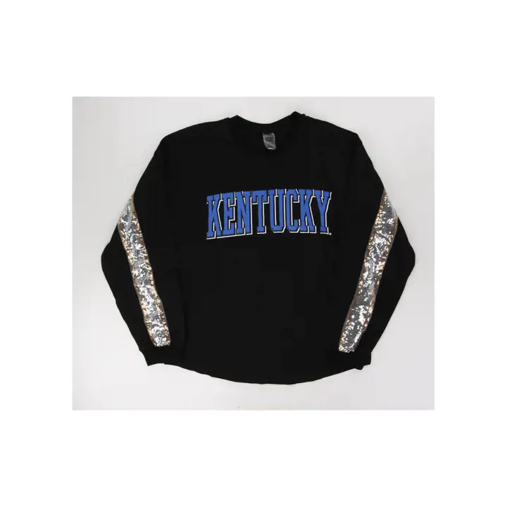 Kentucky Wildcats NCAA Women's Sequin Stripe Big Shirt 23 BL