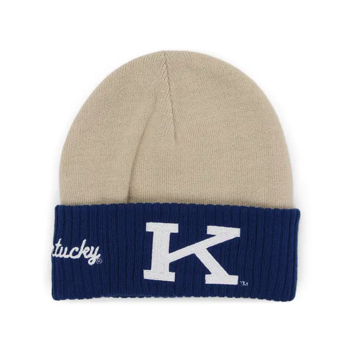 Kentucky Wildcats Bonnet tricoté crème à logo Vault surpiqué au point de chaînette