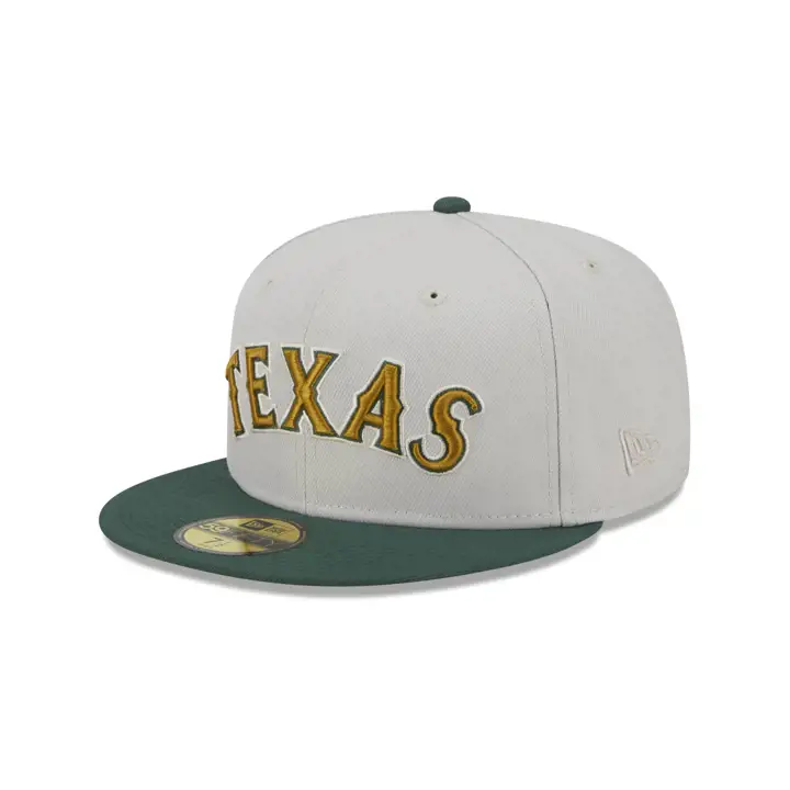 Casquette 59FIFTY Concrete Jungle MLB des Texas Rangers, coloris pierre/vert/gris