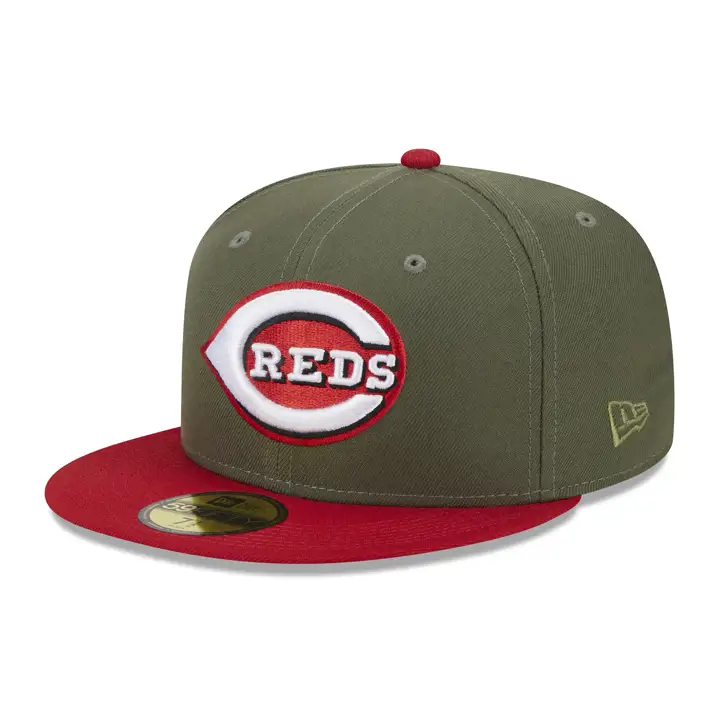 Cincinnati Reds MLB Grassroots 59FIFTY OLV/RED/GRY