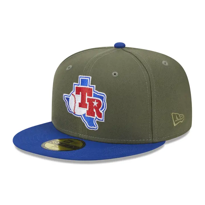 Texas Rangers MLB Grassroots 59FIFTY OLV/BLEU/GRIS