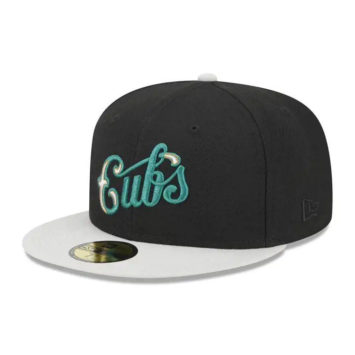 Chicago Cubs MLB Stone Script 59FIFTY NOIR/PIERRE/BLCL