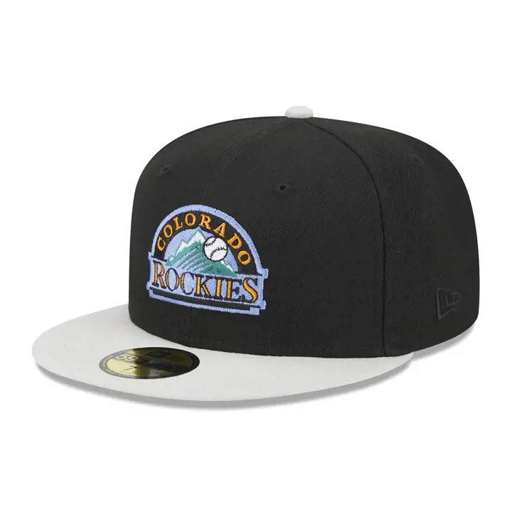Colorado Rockies MLB Stone Script 59FIFTY NOIR/PIERRE/BLCL