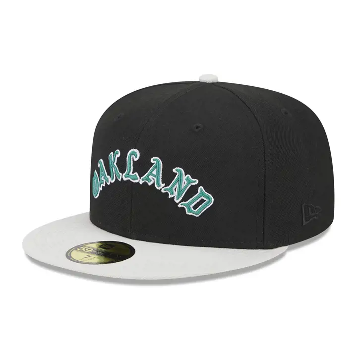 Oakland Athletics MLB Stone Script 59FIFTY NOI/PIERRE/BLUC