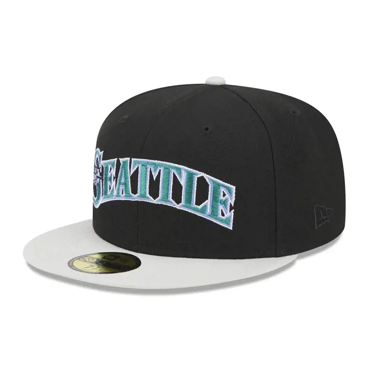 Seattle Mariners MLB Stone Script 59FIFTY BLK/STONE/SKBL