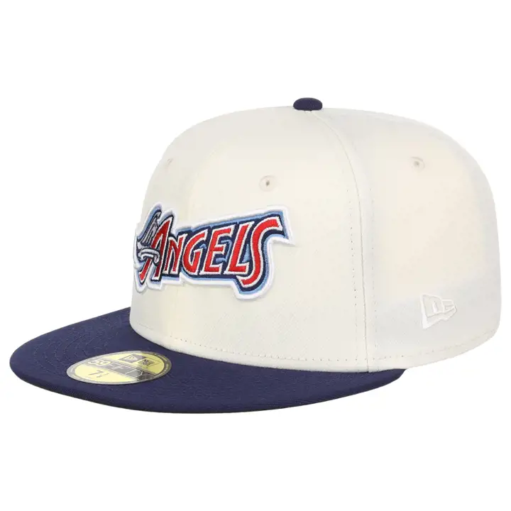 Casquette Anaheim Angels MLB Manolo Script 59FIFTY blanc/bleu marine/noyer