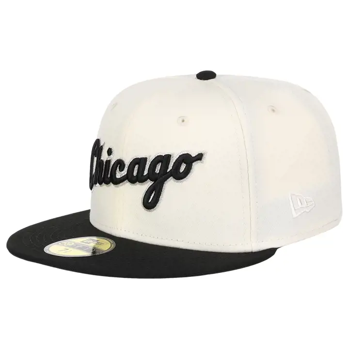 Casquette 59FIFTY Manolo Script des Chicago White Sox de la MLB, blanc/noir/noyer