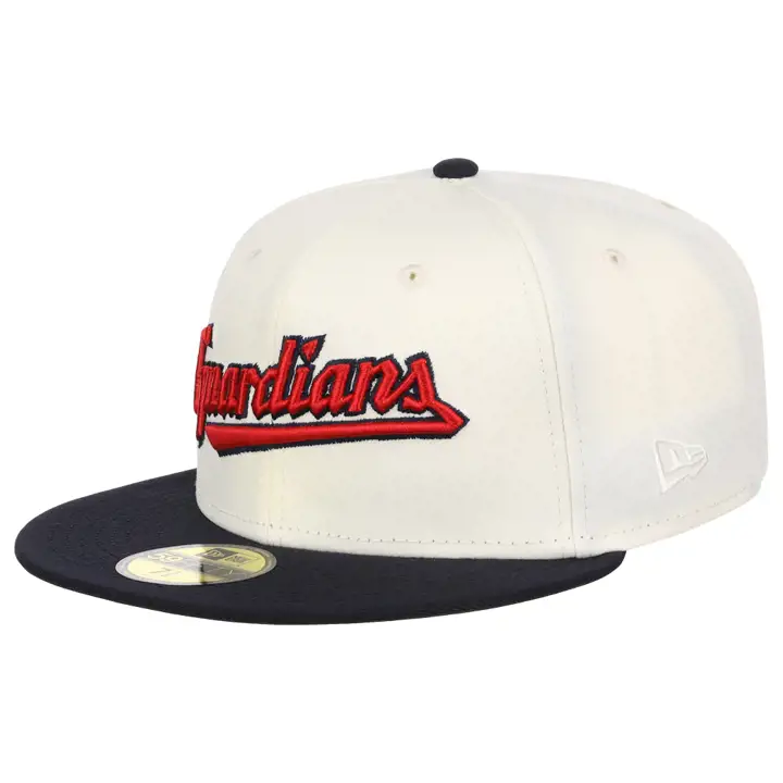 Casquette Cleveland Guardians MLB Manolo Script 59FIFTY blanc/marine/noyer