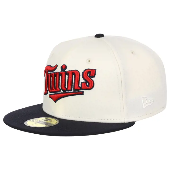 Casquette 59FIFTY MLB Manolo Script Minnesota Twins blanc/marine/noyer