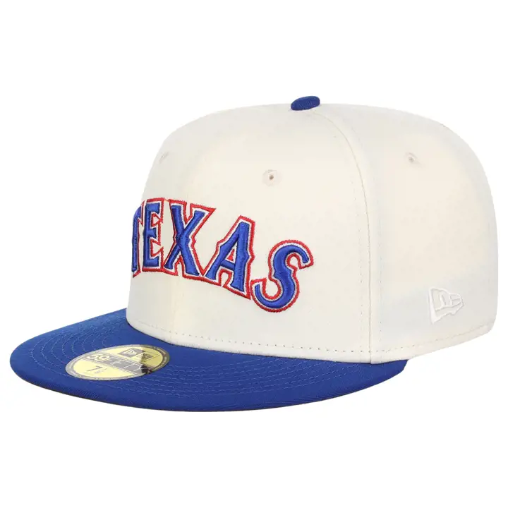 Casquette 59FIFTY Texas Rangers MLB Manolo Script blanc/bleu/noyer