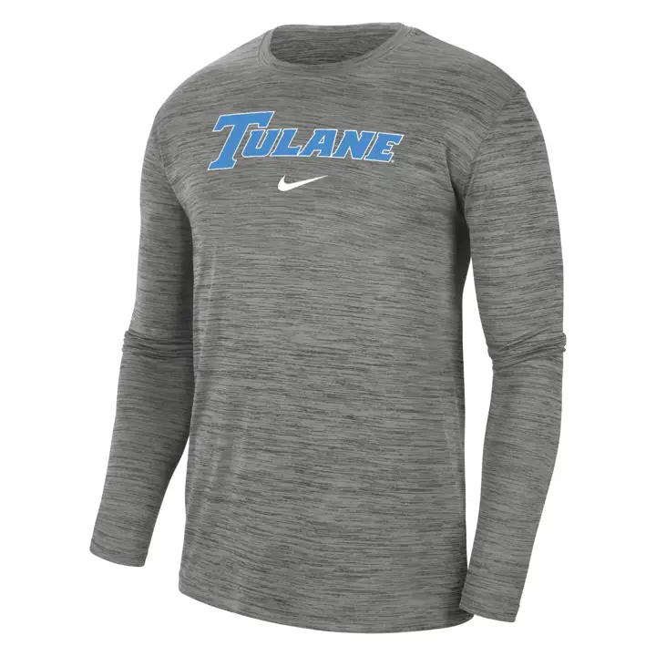 T-shirt à manches longues Tulane Green Wave NCAA Velocity Team Issue 23 gris