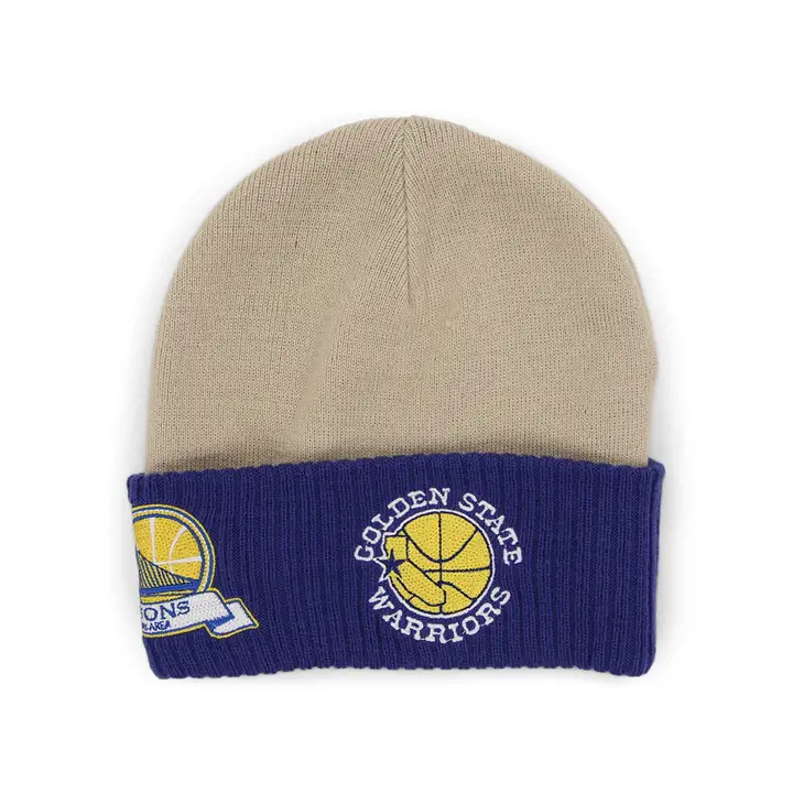 Golden State Warriors NBA MN Tricot surpiqué ivoire/bleu/jaune