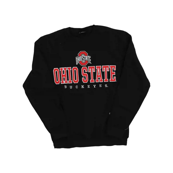 Ohio State Buckeyes NCAA BLK Pull ras du cou brodé ROUGE Lettre ROUGE