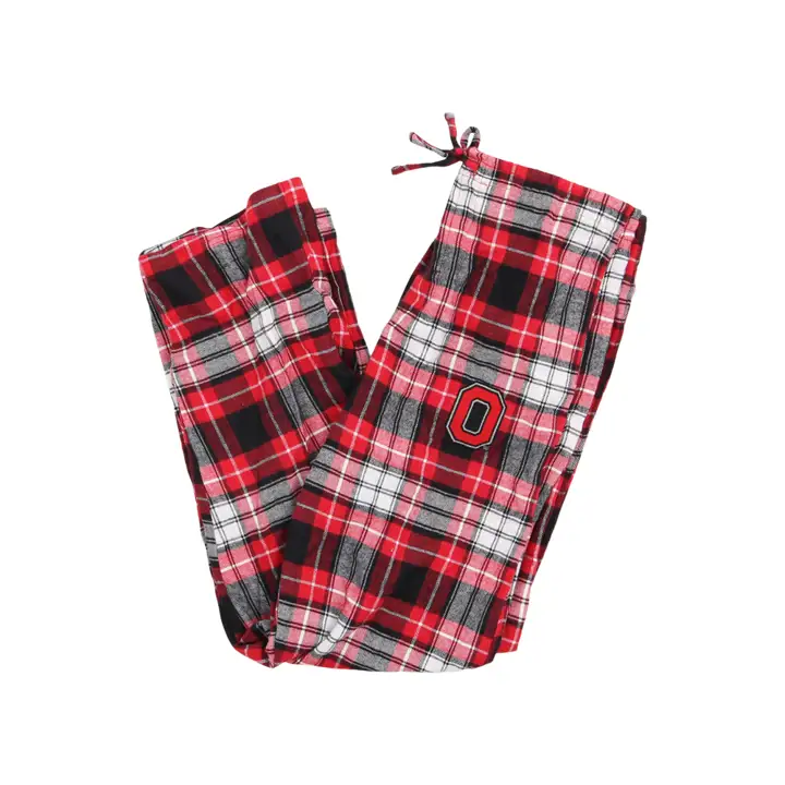 Pantalon de pyjama Ohio State Buckeyes NCAA ROUGE à carreaux NOIRS, motif "Block O"
