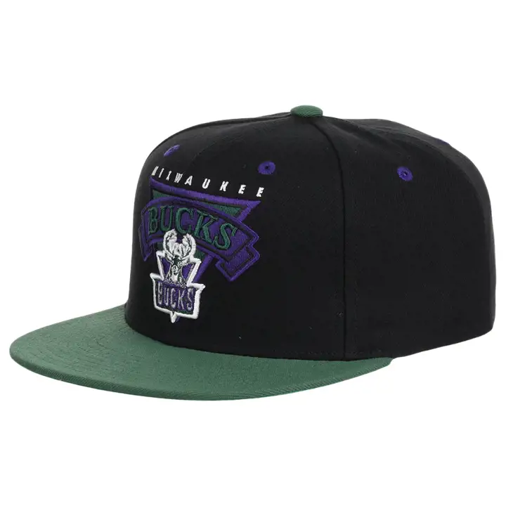 Casquette snapback NBA Rétro Badge Milwaukee Bucks noir/ vert/ vert kelly