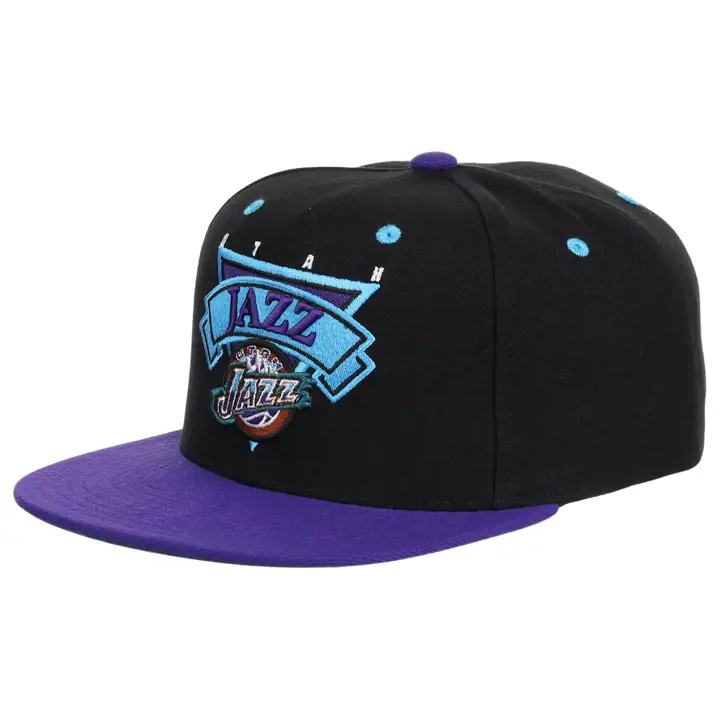 Casquette snapback Utah Jazz NBA Rétro noir/ mauve/ vert