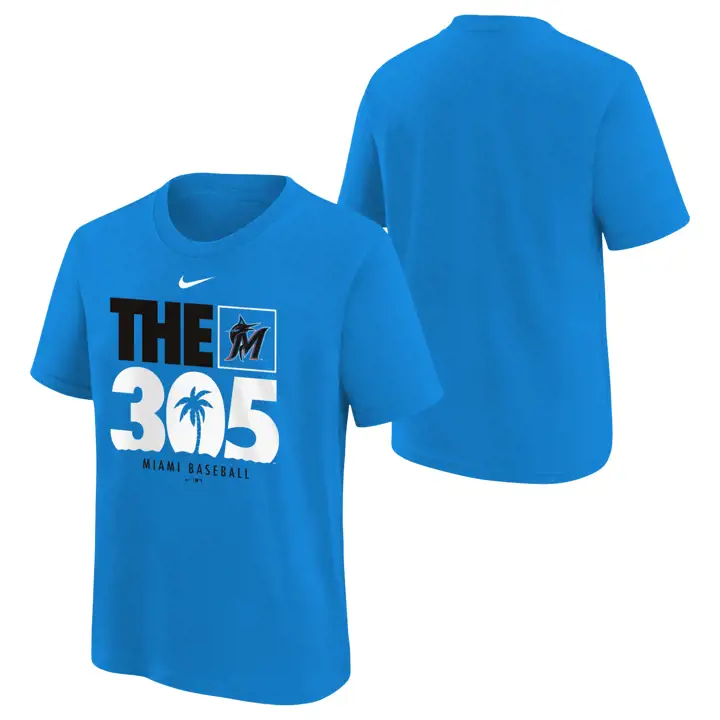 T-shirt MLB Miami Marlins pour jeune – Collection Locale – BLEU