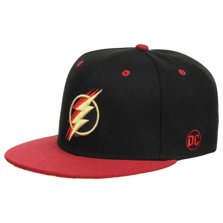Casquette The Flash à visière plate avec UV noir/rouge