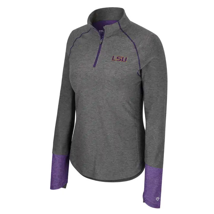 L.S.U. NCAA Femme Morningside 1/4 Zip 23 Charbon