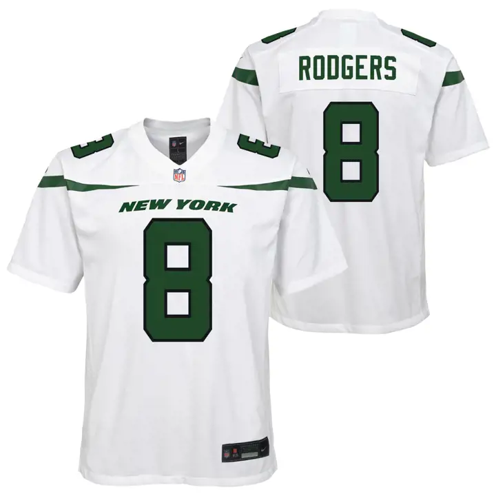 Maillot de match blanc Aaron Rodgers pour jeunes NY JETS NFL