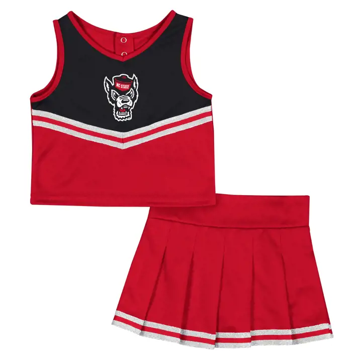 Ensemble de pom-pom girl rouge NCAA N.C. State Wolfpack pour fillette