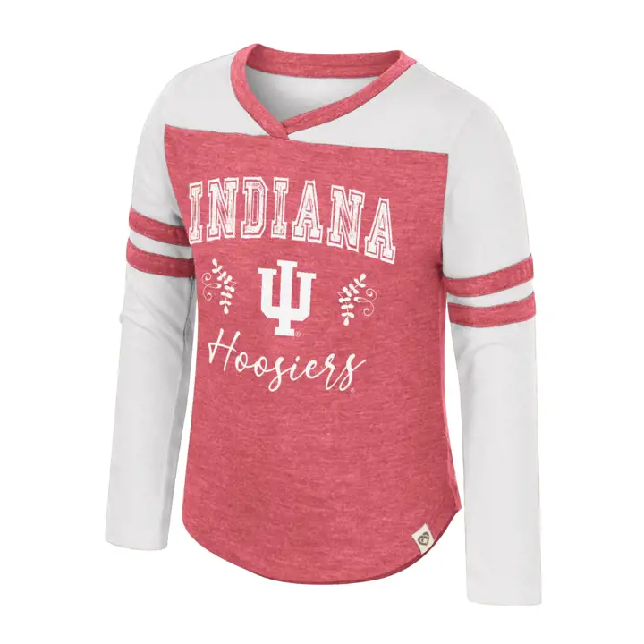 T-shirt à manches longues motif batteuse Indiana Hoosiers NCAA pour fille (2-3 ans)